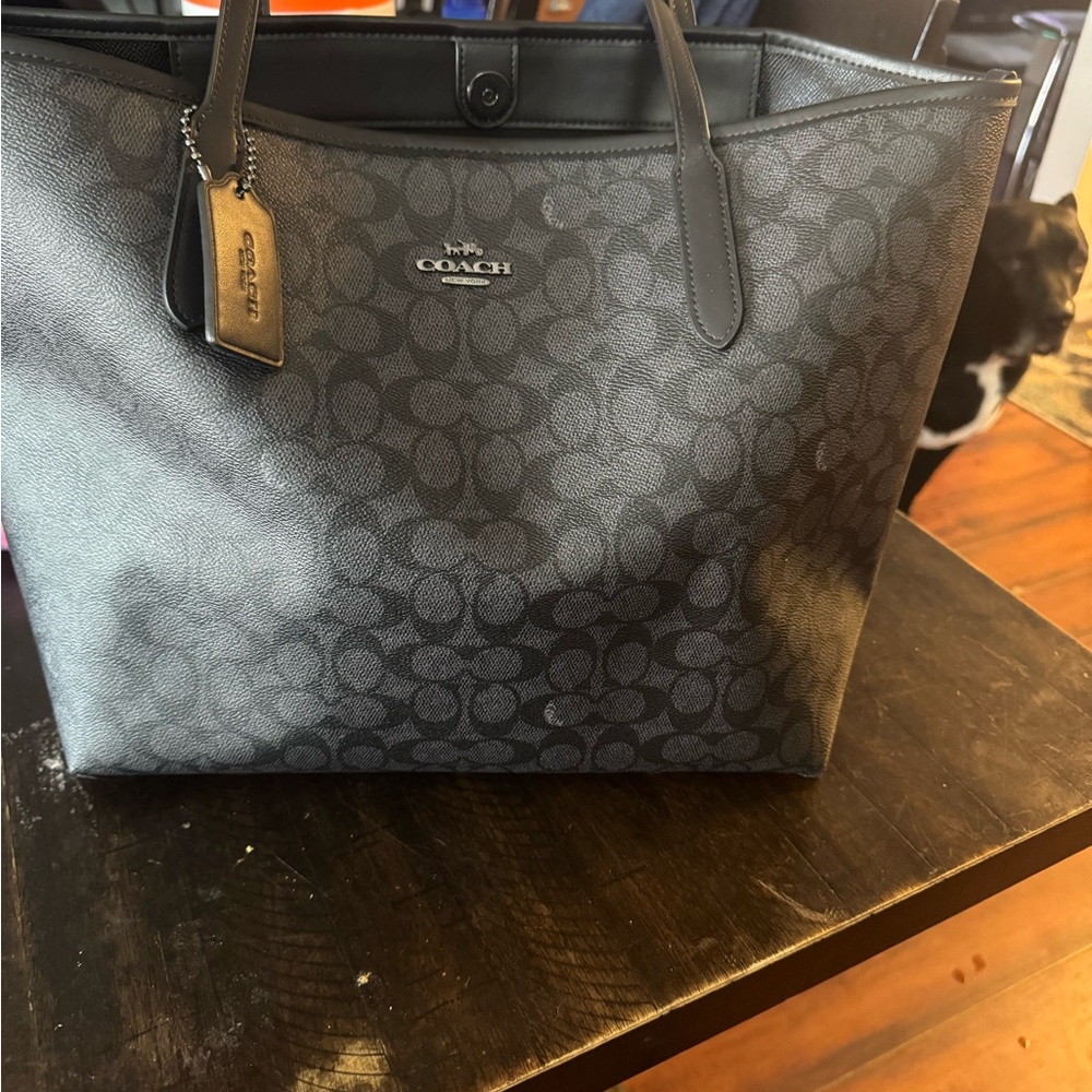 Coach Signature Black and Gray Tote